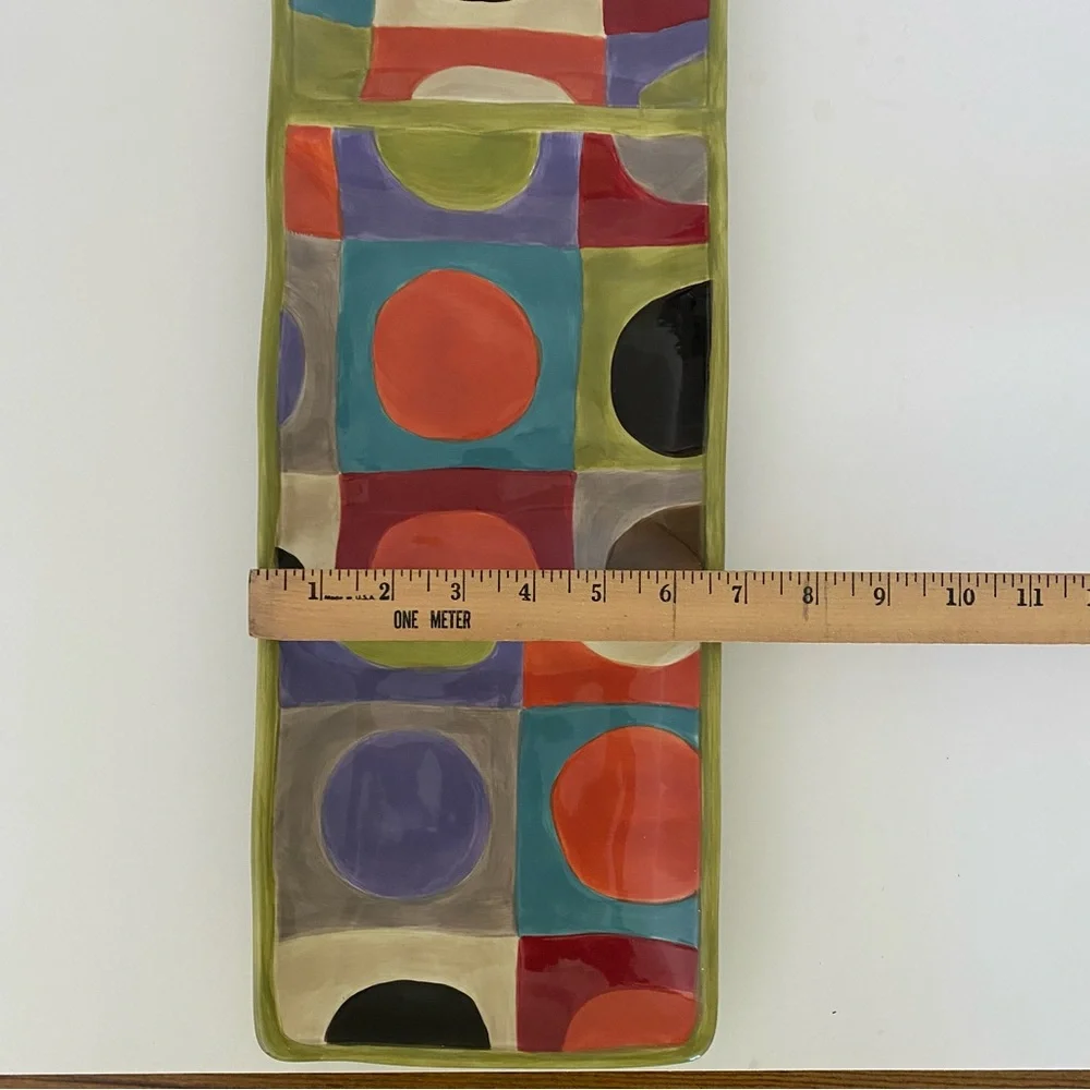 PIER 1 URBAN DOT 3 SECTION PLATE EARTHENWARE 20
